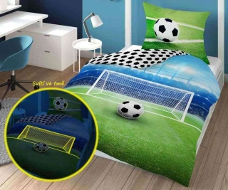 DETEXPOL Povlečení Fotbal aréna svítící  Bavlna, 140/200, 70/80 cm