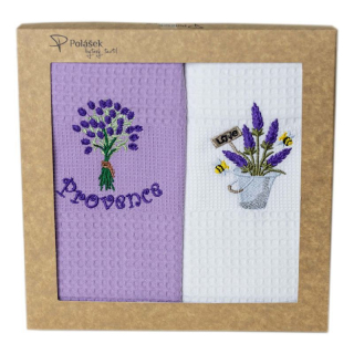 Polášek Dárková sada vaflových vyšívaných utěrek  Bavlna, 2 ks set 8