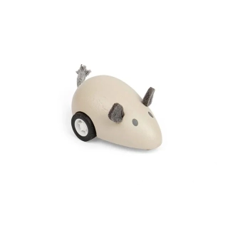Bigjigs Toys Dřevěné natahovací zvířátko 1 ks Myš šedá
