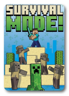 FARO Fleece deka Minecraft Survival mode Polyester, 100/140 cm