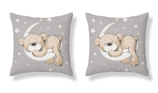 DETEXPOL Povlak na polštářek Medvídek Moon grey  Bavlna, 40/40 cm