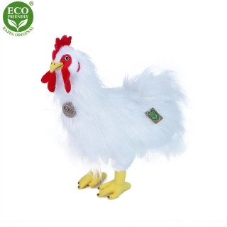 Rappa Plyšový kohout bílý stojící 33 cm ECO-FRIENDLY