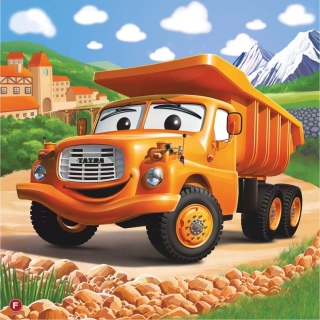 DINO Puzzle Tatra Auta: Tatra 148 žlutá 60 dílků