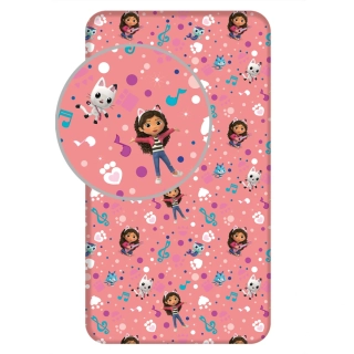 JERRY FABRICS Prostěradlo Gábinin kouzelný domek Bavlna, 90/200 cm