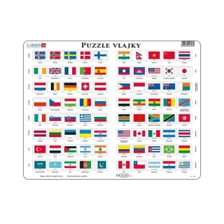 Larsen Vzdělávací puzzle Vlajky 80 dílků
