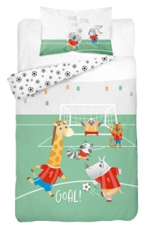 DETEXPOL Bambusové povlečení do postýlky Zvířátka fotbal  Bavlna, Bambus, 100/135, 40/60 cm