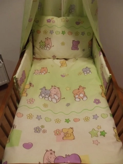 Povlečení do postýlky Hrošíci zelinkavá