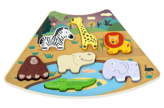 2Kids Toys Dřevěné puzzle Safari propojitelné