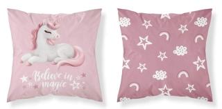 DETEXPOL Povlak na polštářek Jednorožec Believe  Bavlna, 40/40 cm