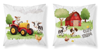 DETEXPOL Povlak na polštářek Farma červená  Bavlna, 40/40 cm