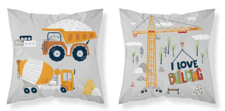 DETEXPOL Povlak na polštářek Stavba grey  Bavlna, 40/40 cm