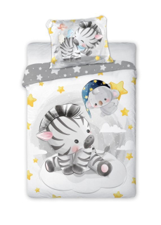FARO Povlečení do postýlky Zebra Bavlna, 100/135, 40/60 cm