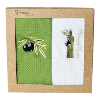 Polášek Dárková sada vaflových vyšívaných utěrek  Bavlna, 2 ks set 9