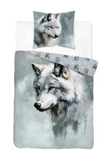 DETEXPOL Povlečení Vlk akvarel  Bavlna, 140/200, 70/80 cm