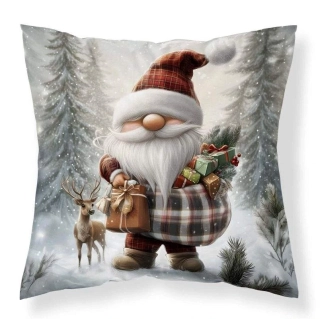 DETEXPOL Vánoční povlak na polštářek Trpaslík cesta micro Polyester, 40/40 cm