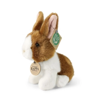 Rappa Plyšový králík bílo-hnědý sedící 16 cm ECO-FRIENDLY