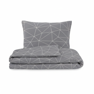 Kvalitex Bavlněné povlečení NORDIC COLLECTION GRID šedé, 1x 140/200, 1x 70/90cm
