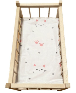 SDS Matrace do postýlky pro panenky Kočičky bílá Bavlna, výplň: Polyester, 50/28 cm