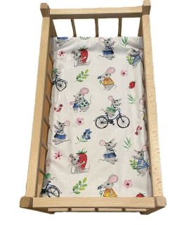 SDS Matrace do postýlky pro panenky Veselé myšky Bavlna, výplň: Polyester, 50/28 cm