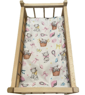 SDS Matrace do postýlky pro panenky Veselé kočičky Bavlna, výplň: Polyester, 50/28 cm