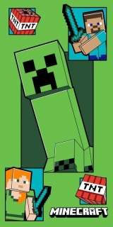 JERRY FABRICS Osuška Minecraft Creeper Coming Bavlna - Froté, 70/140 cm