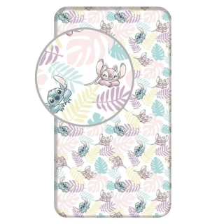 JERRY FABRICS Prostěradlo Lilo and Stitch Leaves  Bavlna, 90/200 cm