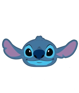 JERRY FABRICS Tvarovaný mikroplyšový polštářek Lilo and Stitch Blue Polyester, 41x31 cm