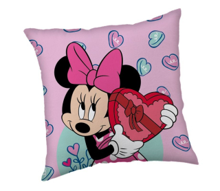 JERRY FABRICS Mikroplyšový polštářek Minnie Purple Polyester, 40/40 cm
