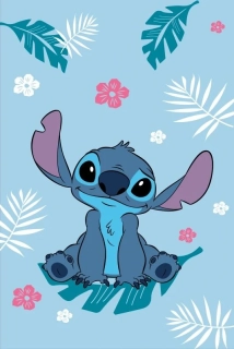 JERRY FABRICS Fleece deka Lilo and Stitch Blue Polyester, 100/150 cm