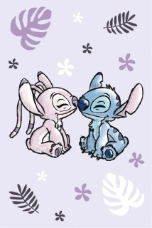JERRY FABRICS Fleece deka Lilo and Stitch Purple Polyester, 100/150 cm