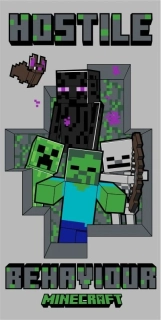JERRY FABRICS Osuška Minecraft Hostile Behaviour Bavlna - Froté, 70/140 cm