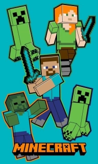 JERRY FABRICS Dětský ručník Minecraft Crawler Bavlna - Froté, 50/30 cm