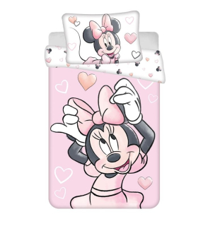 JERRY FABRICS Povlečení do postýlky Minnie Blush Pink baby Bavlna, 100/135, 40/60 cm