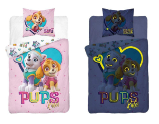 DETEXPOL Povlečení Paw Patrol Pups svítící Bavlna, 140/200, 70/80 cm