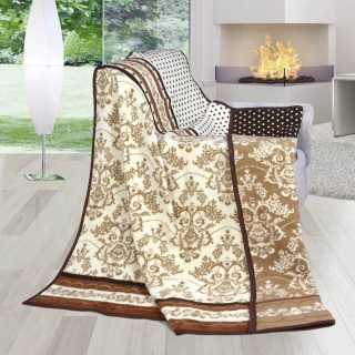 Bellatex Deka Karmela Plus 150x200cm Hnědé ornamenty