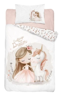 DETEXPOL Povlečení do postýlky Jednorožec dream A  Bavlna, 100/135, 40/60 cm