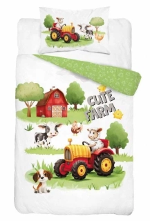 DETEXPOL Povlečení do postýlky Roztomilá Farma A  Bavlna, 100/135, 40/60 cm