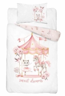 DETEXPOL Povlečení do postýlky Kolotoč  Bavlna, 100/135, 40/60 cm