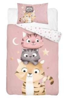 DETEXPOL Povlečení do postýlky Kočičky  Bavlna, 100/135, 40/60 cm