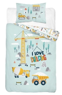 DETEXPOL Povlečení do postýlky Stavba A  Bavlna, 100/135, 40/60 cm