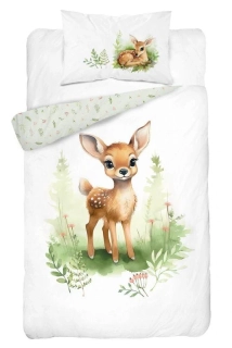 DETEXPOL Bambusové povlečení do postýlky Koloušek zelinkavá  Bavlna, Bambus, 100/135, 40/60 cm