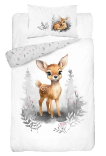 DETEXPOL Bambusové povlečení do postýlky Koloušek šedá  Bavlna, Bambus, 100/135, 40/60 cm