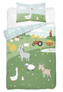 DETEXPOL Bambusové povlečení do postýlky Zvířátka z farmy A  Bavlna, Bambus, 100/135, 40/60 cm