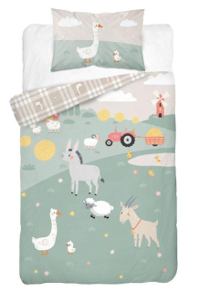 DETEXPOL Bambusové povlečení do postýlky zvířátka z farmy B  Bavlna, Bambus, 100/135, 40/60 cm
