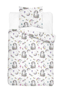 DETEXPOL Povlečení XOXO Jednorožci  Bavlna, 140/200, 70/80 cm