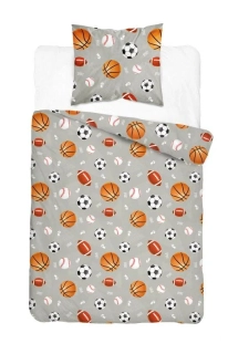 DETEXPOL Povlečení XOXO Míče na šedém  Bavlna, 140/200, 70/80 cm