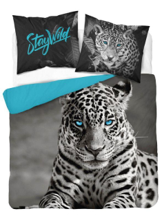 DETEXPOL Francouzské povlečení Leopard  Bavlna, 220/200, 2x70/80 cm