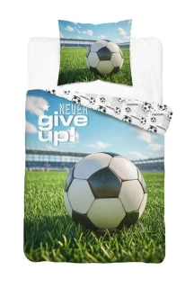 DETEXPOL Povlečení Fotbal Never give up  Bavlna, 140/200, 70/80 cm