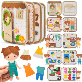 2Kids Toys Senzorická busy kniha Domeček s panenkou