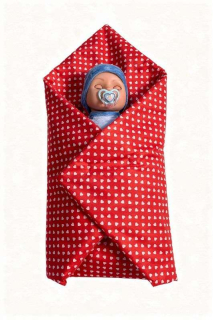 SDS Rychlozavinovačka pro panenky Srdíčka malá červená Bavlna, výplň: Polyester, 1x 60x60 cm